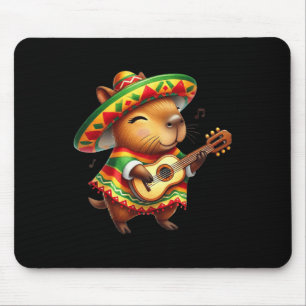 Capybyra Sombrero Guitar Cinco De Mayo Mexican Kid Mouse Mat