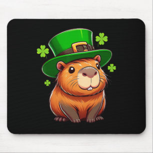 Capybyra St Patricks Hat Leprechaun Funny Irish Ca Mouse Mat