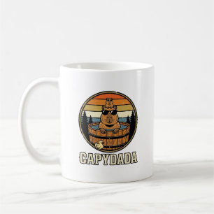 Capydada Capybara Dad Retro Hot Tub Vector Design_ Coffee Mug
