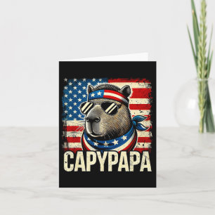 Capypapa 4th Of July American Flag Capybara Papa U Card