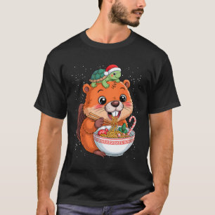 Capyra And Turtle Ckpack Ramen Kawaii Xmas Capira T-Shirt