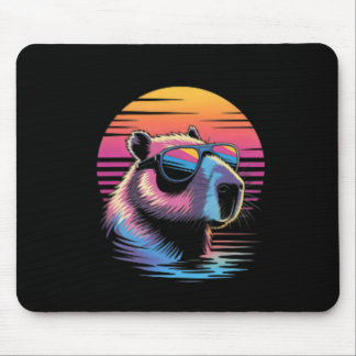 Capyra Cute Retro Animal Summer Vacation Beach  Mouse Mat