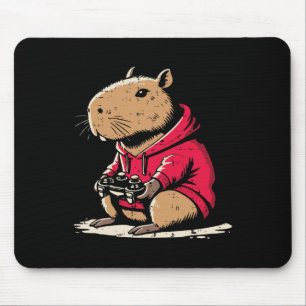 Capyra Gamer Funny Video Gaming Capy Rodent Boys K Mouse Mat
