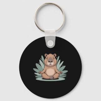Capyra Meditating Cute Yoga Tee Yogi Meditation  Key Ring