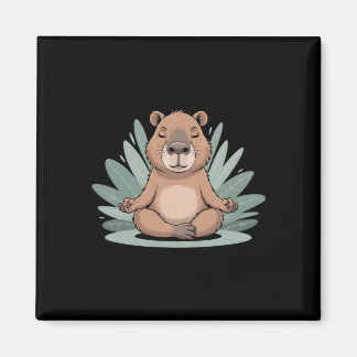 Capyra Meditating Cute Yoga Tee Yogi Meditation  Magnet