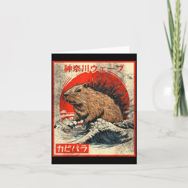 Capyzilla _ Kanagwa Wave Japan _ Cool Rodent Capyb Card (Front)