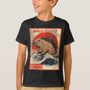 Capyzilla _ Kanagwa Wave Japan _ Cool Rodent Capyb T-Shirt