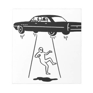 car abduction of aliens notepad