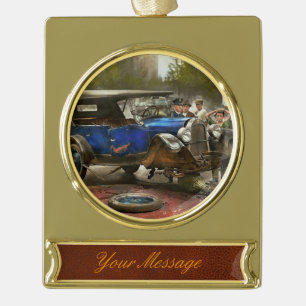 Car Accident - It came out of nowhere 1926 Gold Plated Banner Ornament