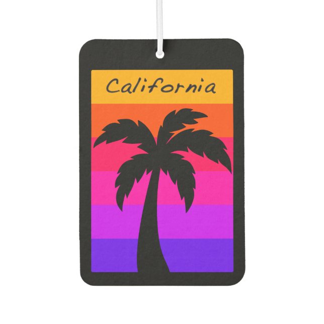 Car Air Freshener California Palm Tree Sunset (Front)