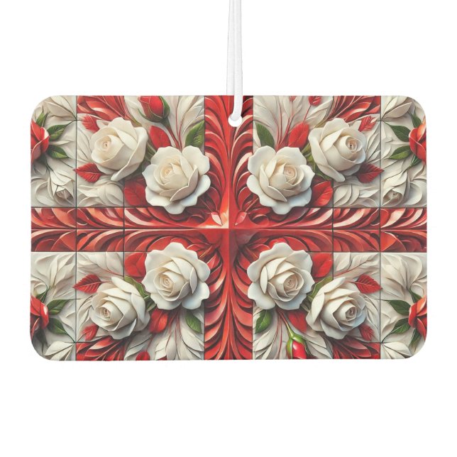 Car Air Fresheners with English Roses Design (Front)