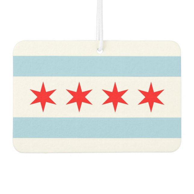 Car Air Fresheners with Flag of Chicago, USA (Front)