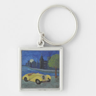 Car and City Keychain