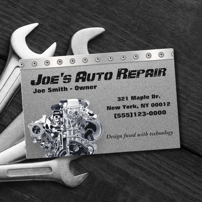 Car Auto Mechanic Repair Motor Service Business Card (Creator Uploaded)