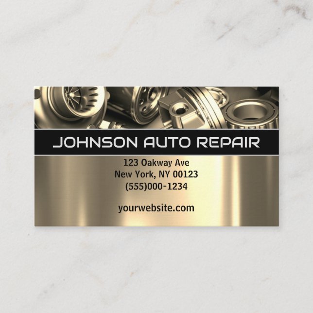 Car Auto Mechanic Repair Service Business Card (Front)