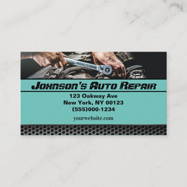 Car Auto Mechanic Repair Service Business Card (Front)