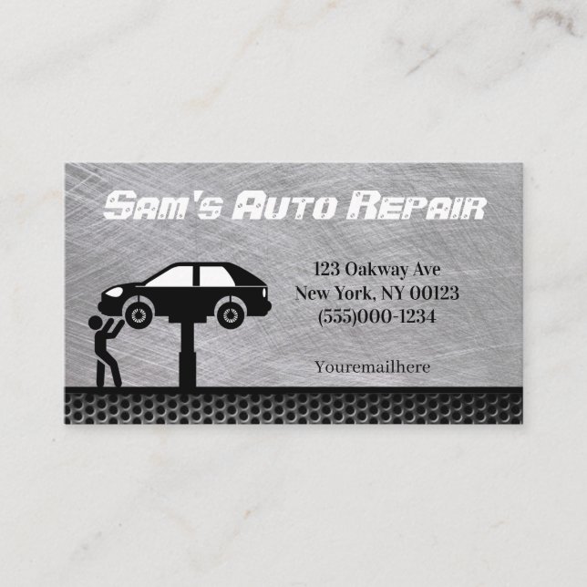 Car Auto Mechanic Repair Service Business Card (Front)