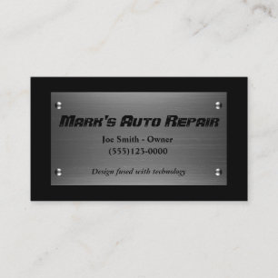 Car Auto Steel Plate Mechanic Repair Service Business Card