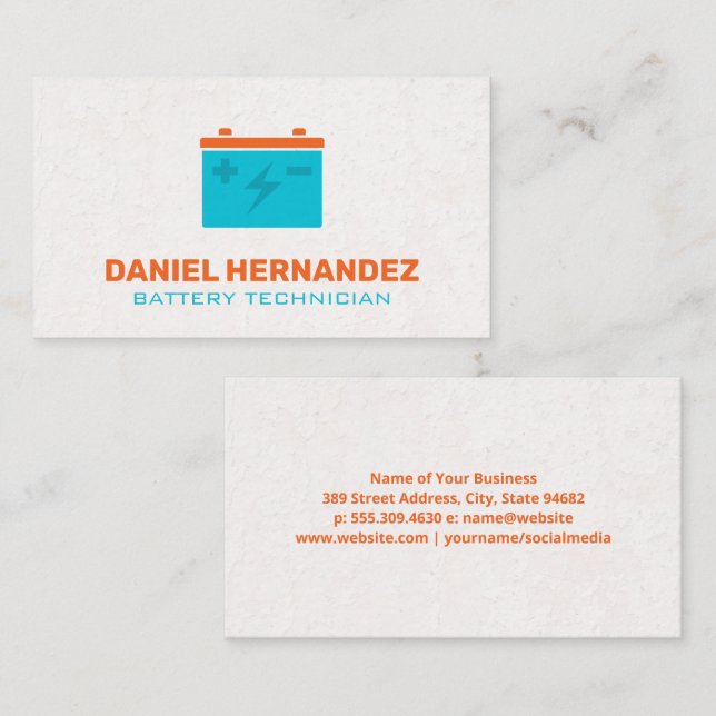 Car Battery | Auto Service Business Card (Front/Back)