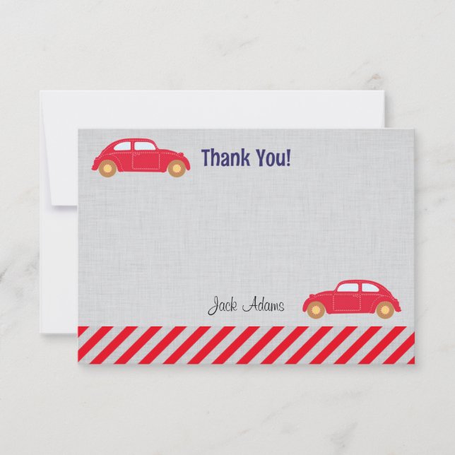 Car Birthday Thank You Card (Front)