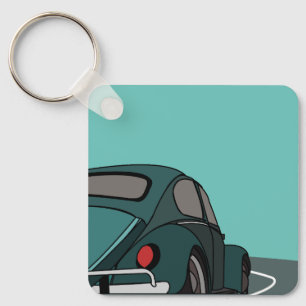 Car Blue Classic Car Key Ring