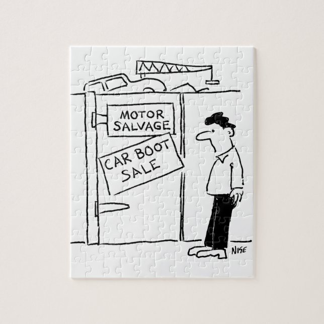 Car Breakers Scrapyard Car Boot Sale Cartoon Jigsaw Puzzle (Vertical)