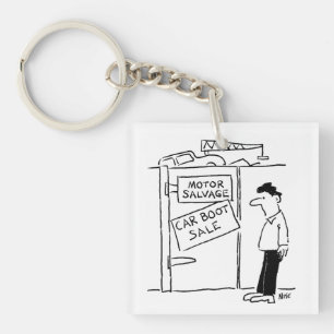 Car Breakers Scrapyard Car Boot Sale Cartoon Key Ring