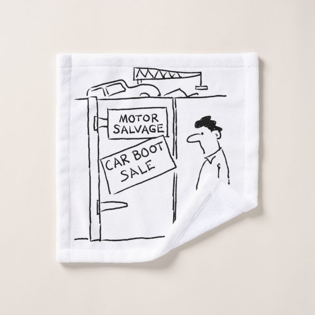 Car Breakers Scrapyard Car Boot Sale Cartoon Wash Cloth (Wash Cloth)