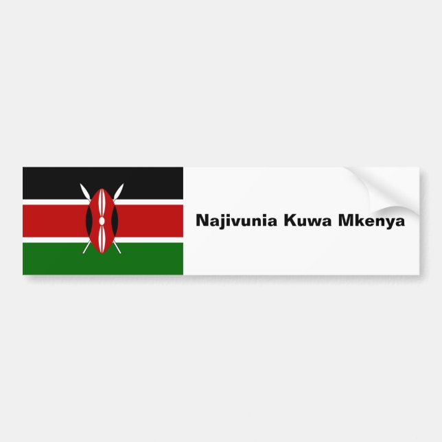 Car Bumper Sticker: proud to be Kenyan Bumper Sticker (Front)