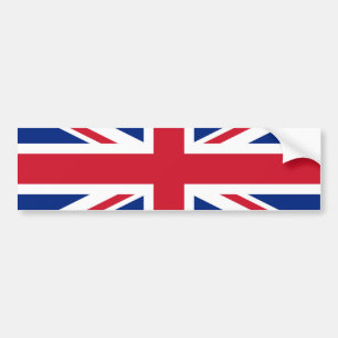 Car bumper sticker with a Union Jack flag