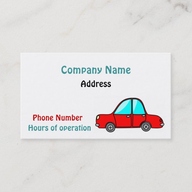 Car Business Card (Front)