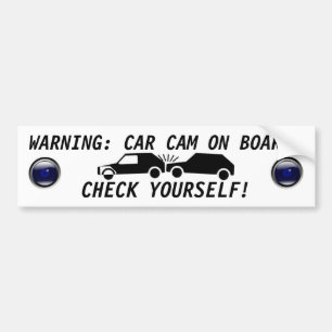 CAR CAM ON BOARD BUMPER STICKER