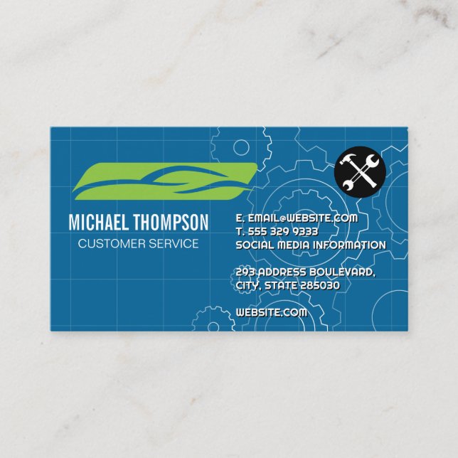 Car Care Repair | Auto Services Business Card (Front)