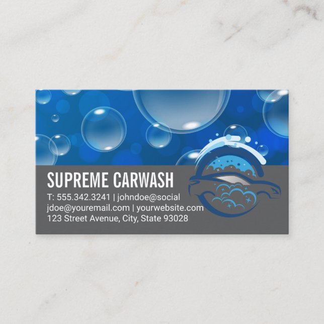 Car Care Services | Auto Cleaning Business Card (Front)