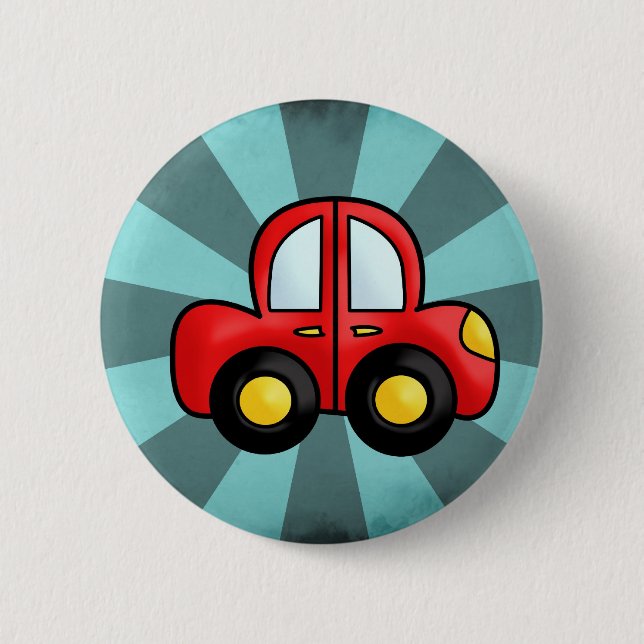 Car cartoon 6 cm round badge (Front)