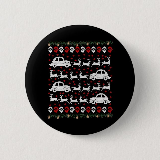 Car Christmas  6 Cm Round Badge (Front)