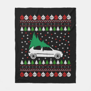 Car Christmas Fleece Blanket