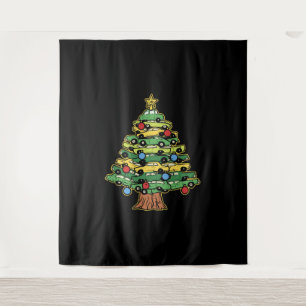 Car Christmas Tree Xmas Merry Christmas Car Tapestry