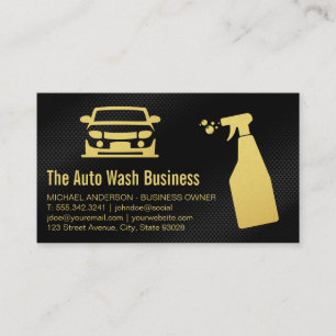 Car Cleaning Business   Carbon Fibre Texture Business Card