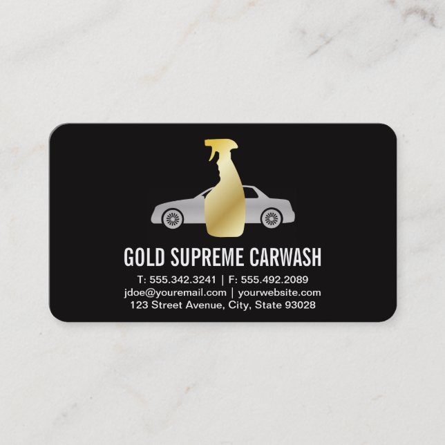 Car Cleaning Car Icon Business Card (Front)
