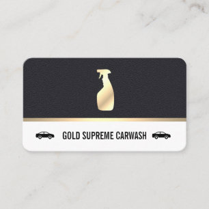Car Cleaning Gold Premium Leather Business Card