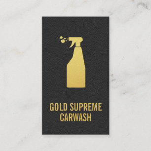 Car Cleaning Service   Leather Background Business Card