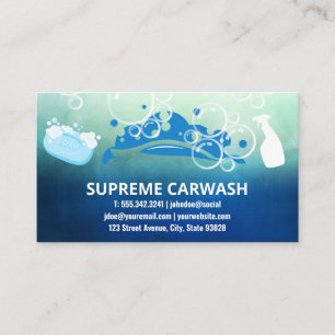 Car Cleaning   Soap Bubbles Business Card