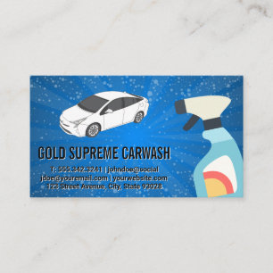 Car Cleaning   Spray Hand Wash Business Card