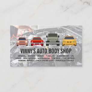 Car Collection Illustrations   Mechanic Working Business Card