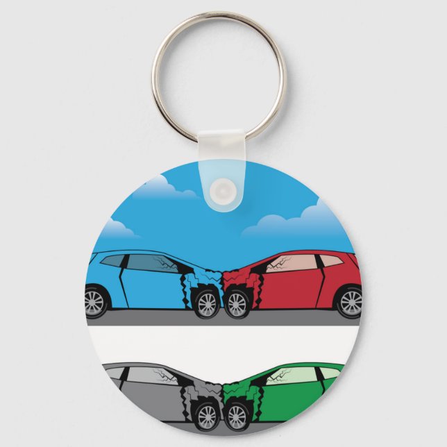 Car Crash vector Key Ring (Front)