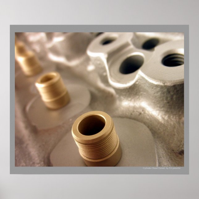 Car Cylinder Head Metallic Geometric Design Poster (Front)