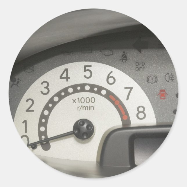 Car dashboard classic round sticker (Front)