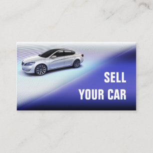 Car Dealer Auto Seller Metalic Blue & Grey Business Card