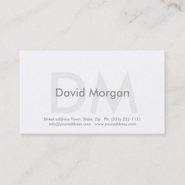 Car Dealer Cool Modern Business Monogrammed Business Card (Front)